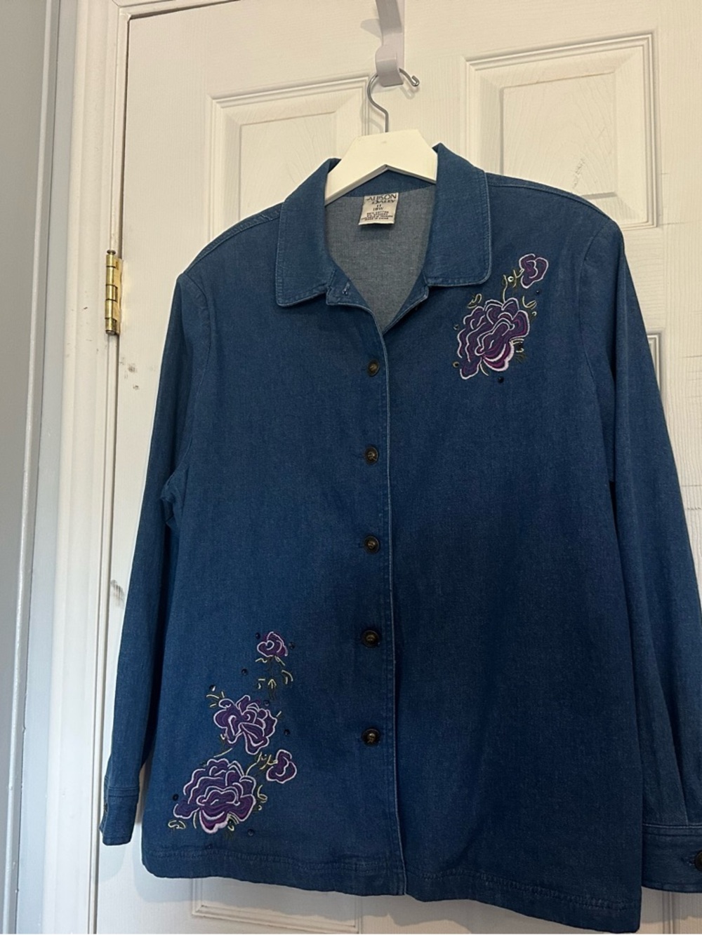 Allison Daley Blue Denim-Look Shacket size 18W